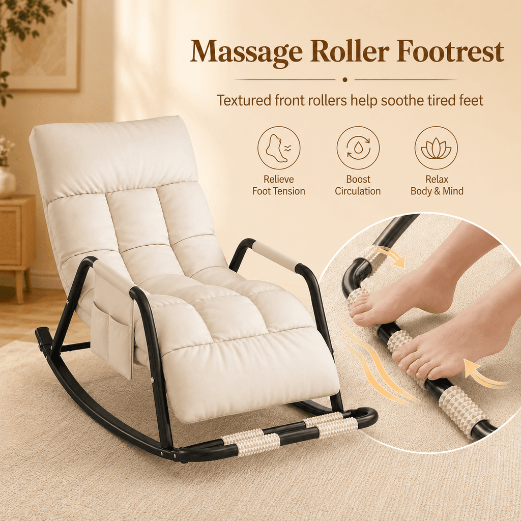 Schommel Relaxfauteuil met Opvouwbare Voetenbank - Spotlights shopping