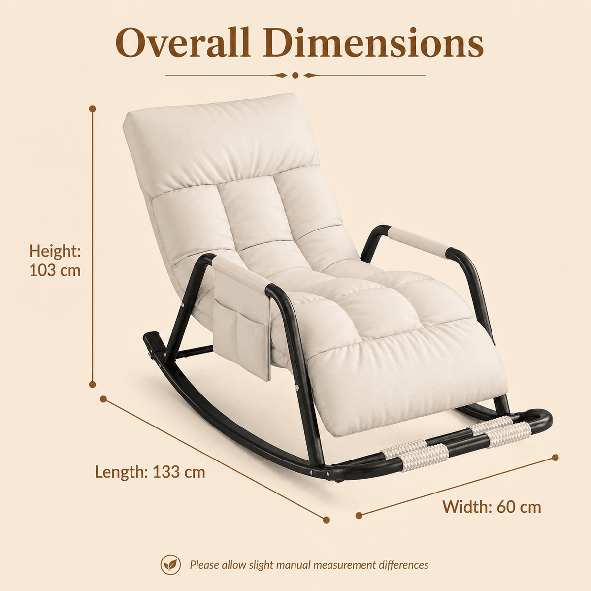 Schommel Relaxfauteuil met Opvouwbare Voetenbank - Spotlights shopping