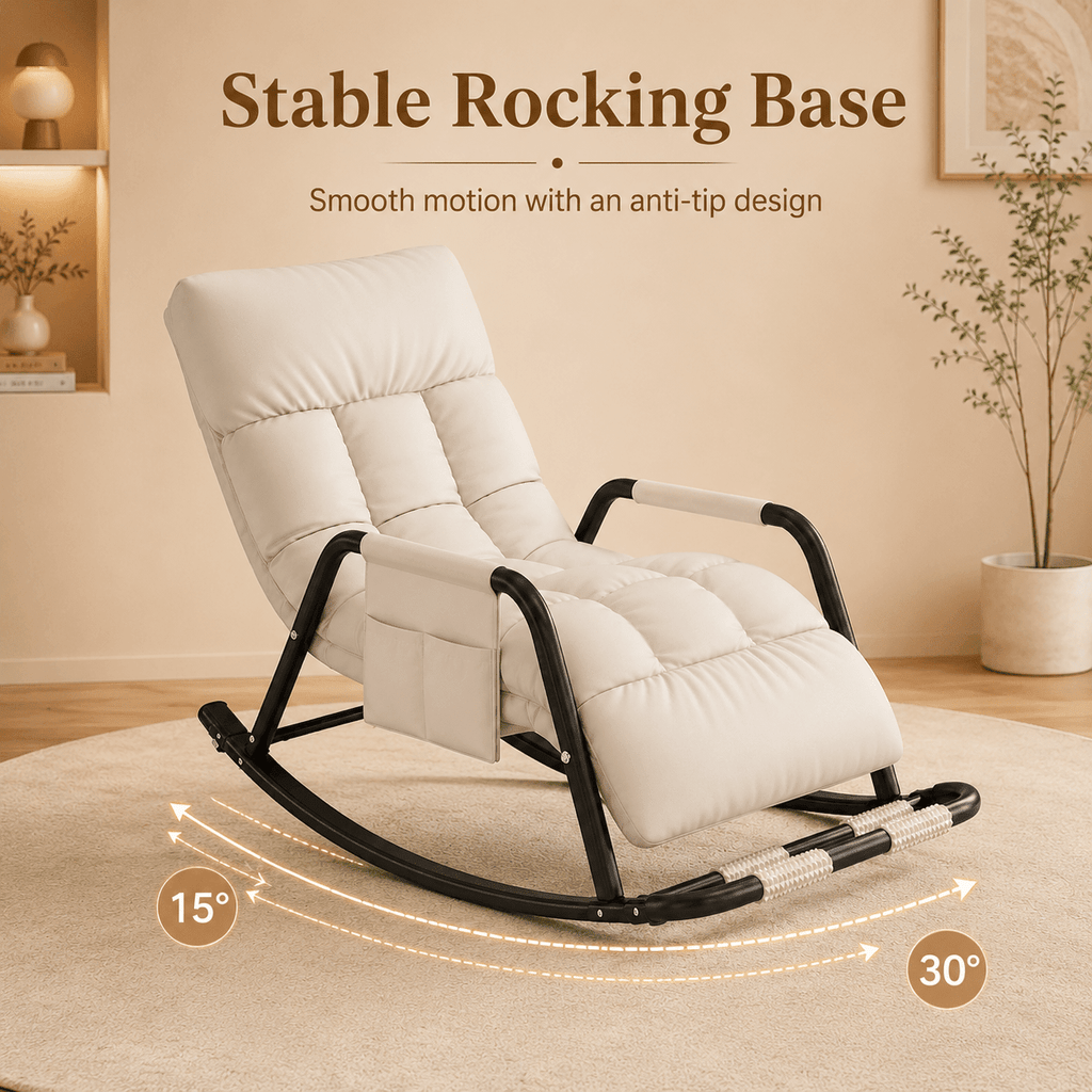 Schommel Relaxfauteuil met Opvouwbare Voetenbank - Spotlights shopping