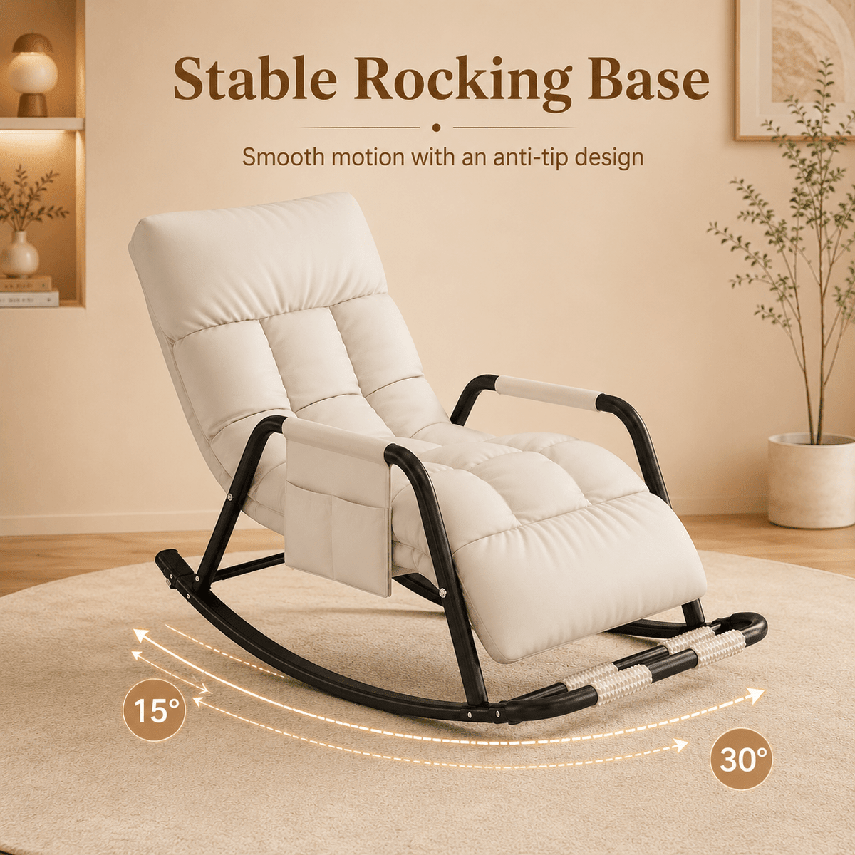Schommel Relaxfauteuil met Opvouwbare Voetenbank - Spotlights shopping