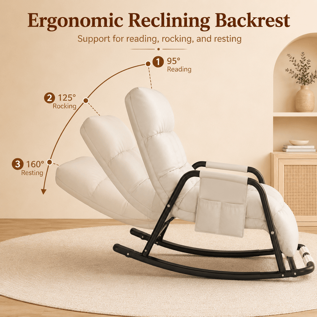 Schommel Relaxfauteuil met Opvouwbare Voetenbank - Spotlights shopping