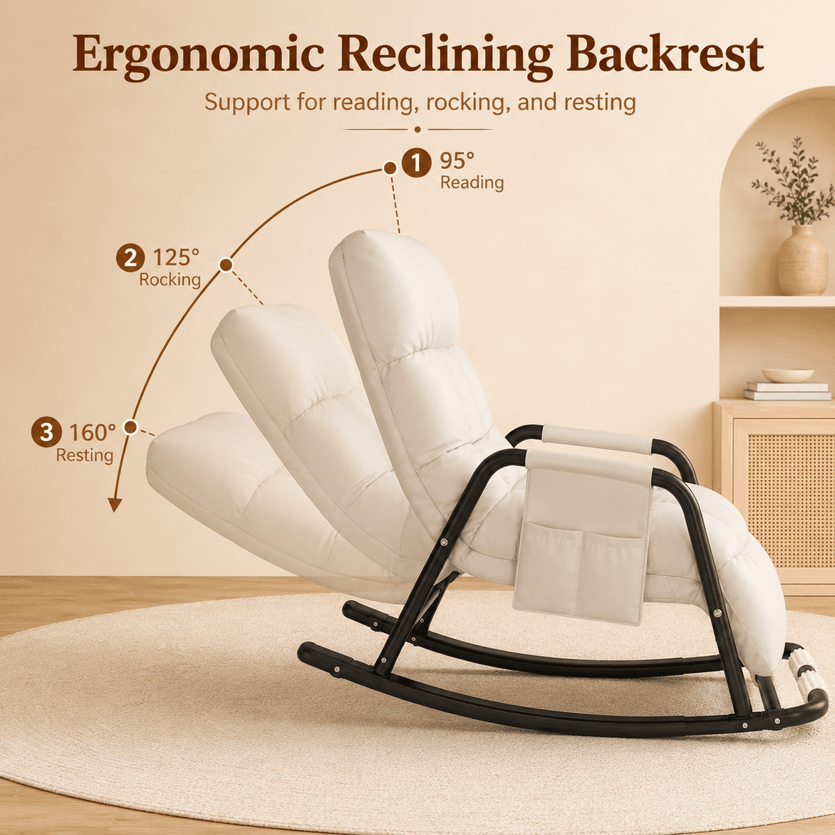 Schommel Relaxfauteuil met Opvouwbare Voetenbank - Spotlights shopping