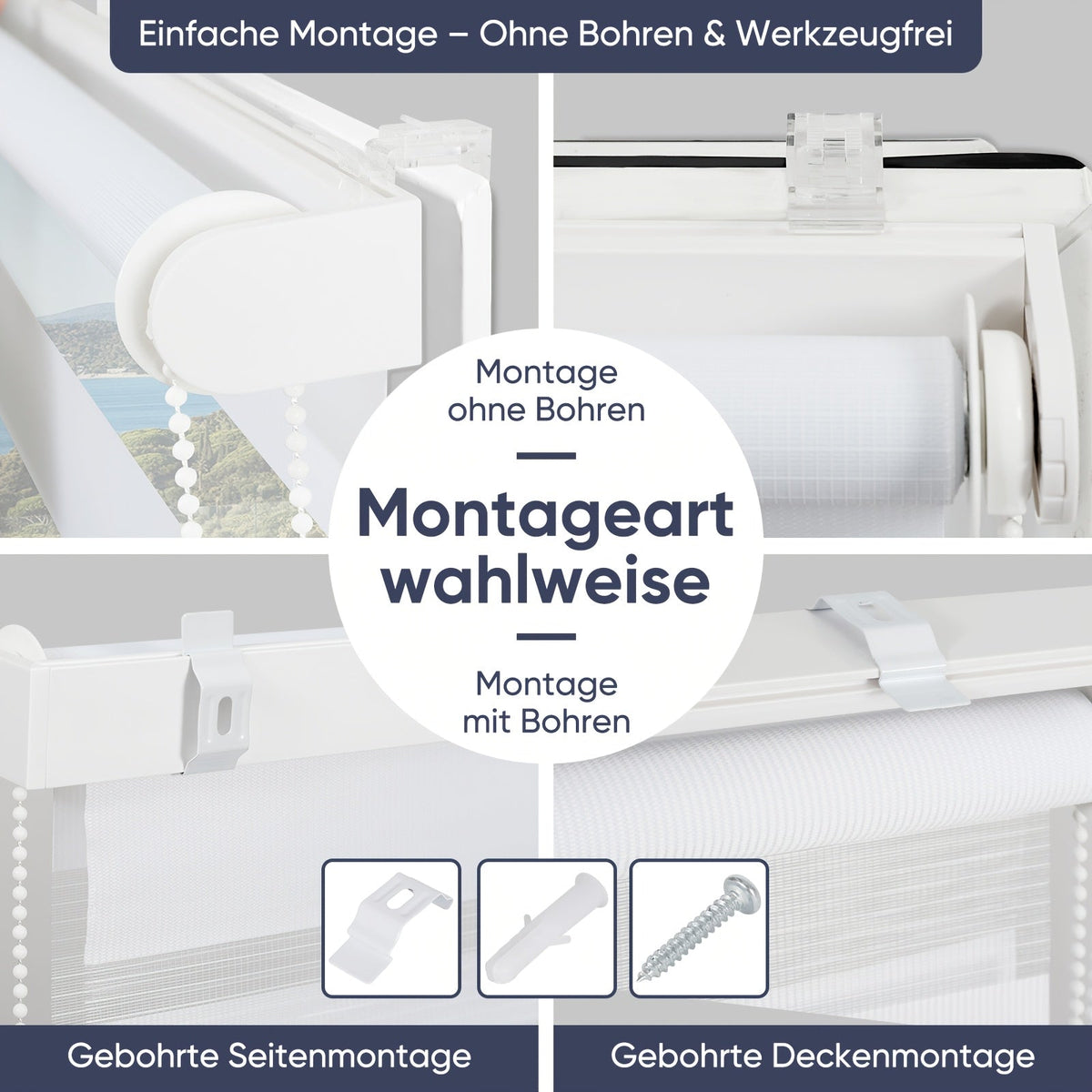 Sekey Duo Rolgordijn Zonder Boren – Clip-On Montage - Spotlights shopping