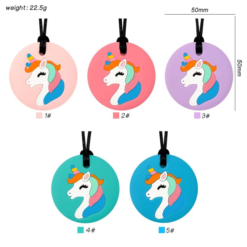 Sensorische unicorn kauwketting van BPA-vrij siliconen voor kinderen