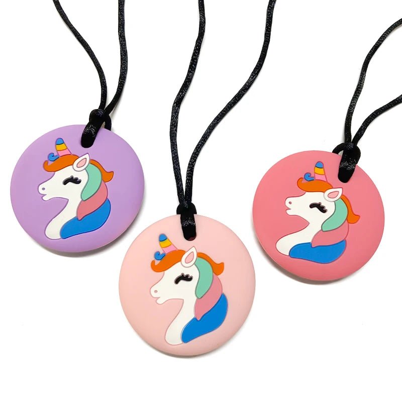 Sensorische unicorn kauwketting van BPA-vrij siliconen voor kinderen