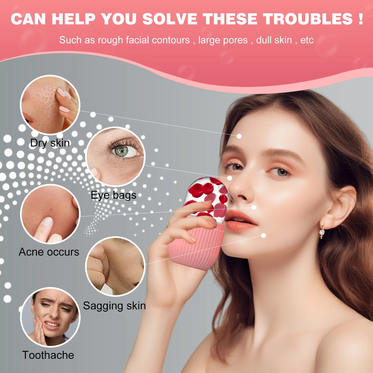 Siliconen IJsroller voor Gezicht – Ice Cube Skincare Tool - Spotlights shopping