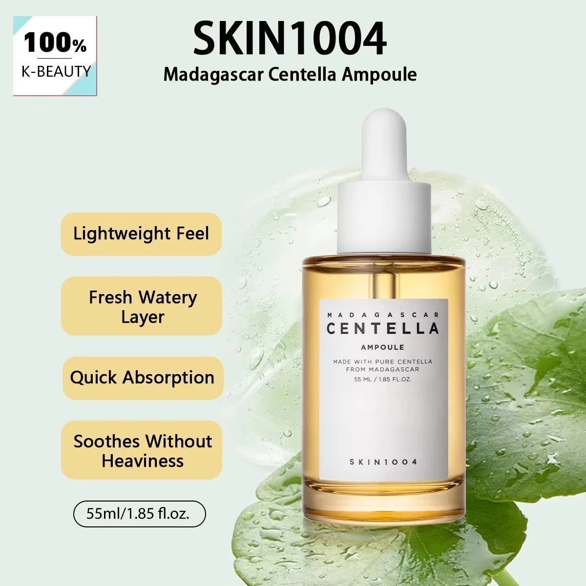 SKIN1004 Madagascar Centella Ampoule | Kalmerend Gezichtsserum voor Gevoelige Huid | 55 ml