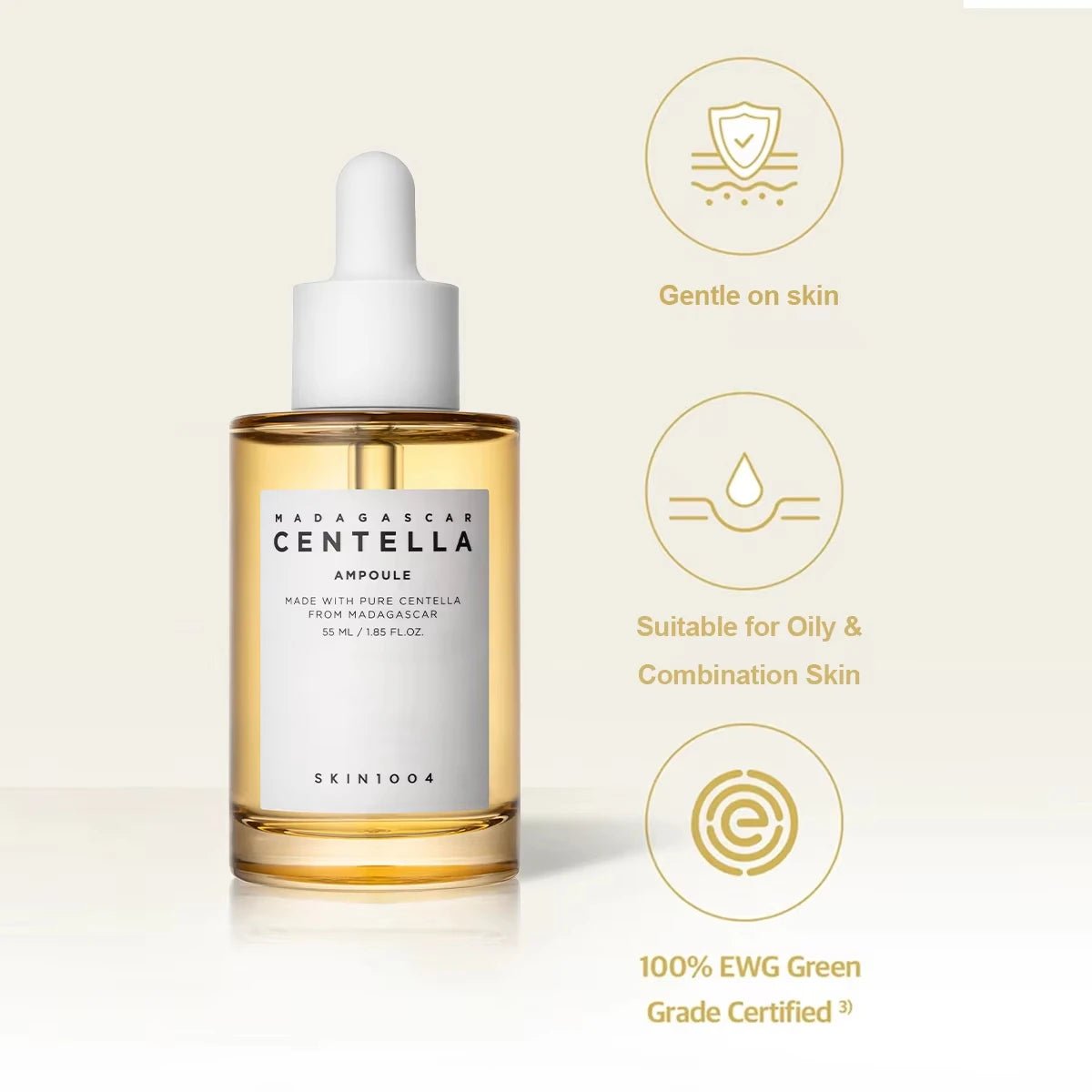 SKIN1004 Madagascar Centella Ampoule | Kalmerend Gezichtsserum voor Gevoelige Huid | 55 ml