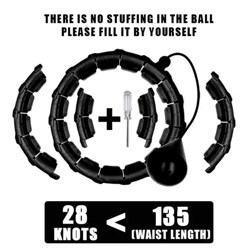 Smart Weighted Fitness Hoop met verstelbare segmenten en verzwaarde bal voor volwassenen