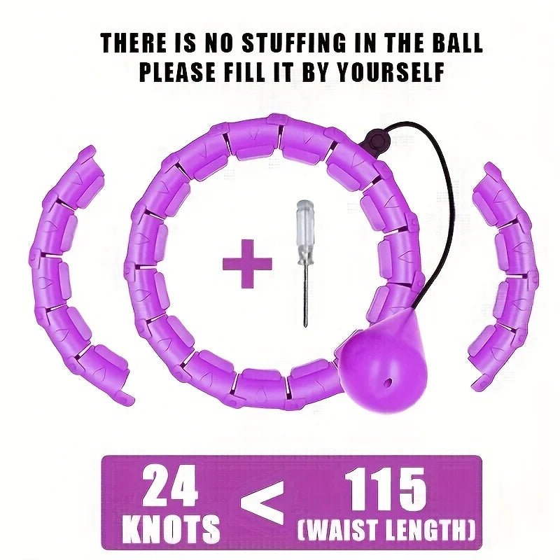 Smart Weighted Fitness Hoop met verstelbare segmenten en verzwaarde bal voor volwassenen