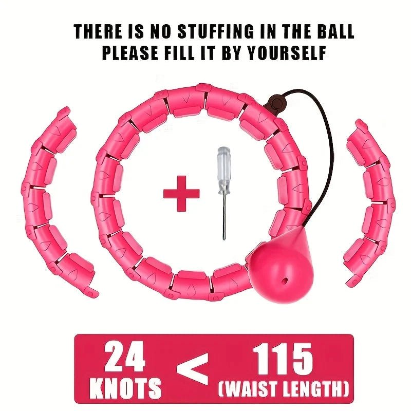 Smart Weighted Fitness Hoop met verstelbare segmenten en verzwaarde bal voor volwassenen