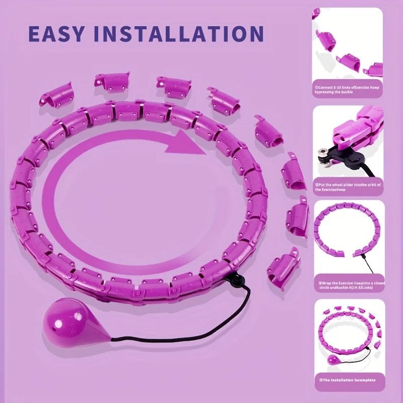 Smart Weighted Fitness Hoop met verstelbare segmenten en verzwaarde bal voor volwassenen