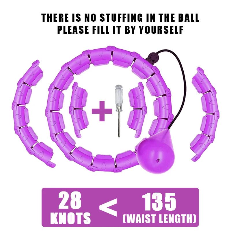 Smart Weighted Fitness Hoop met verstelbare segmenten en verzwaarde bal voor volwassenen