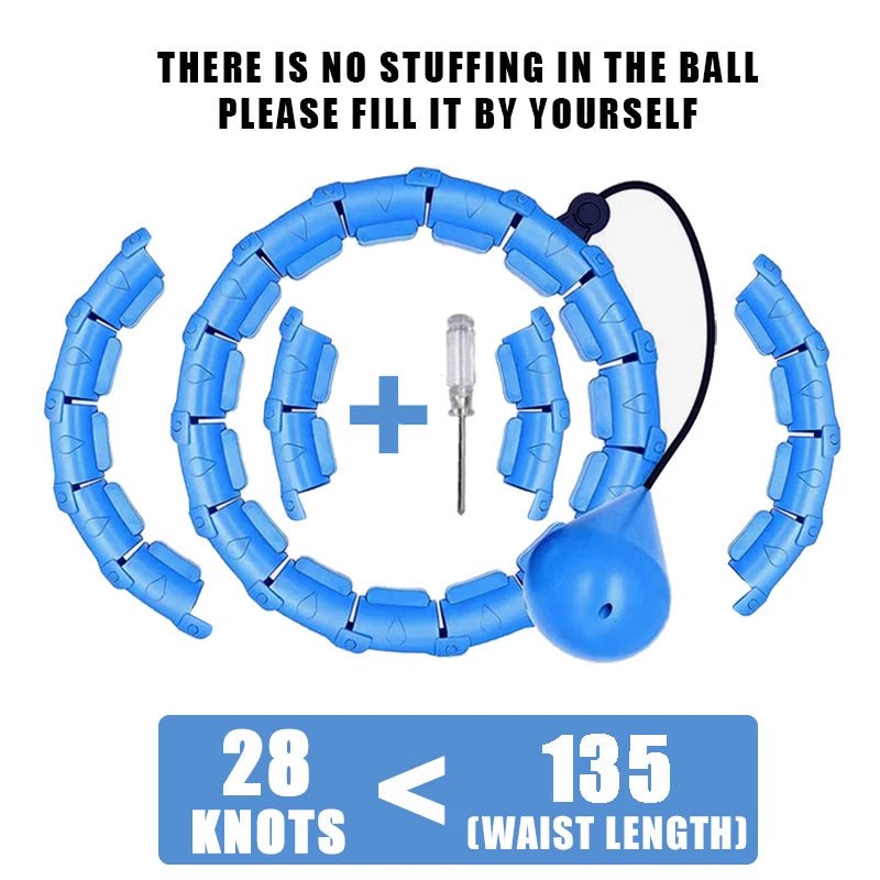Smart Weighted Fitness Hoop met verstelbare segmenten en verzwaarde bal voor volwassenen