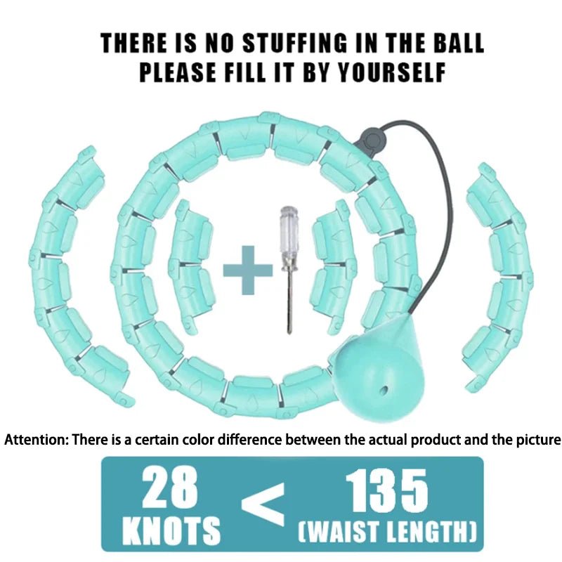 Smart Weighted Fitness Hoop met verstelbare segmenten en verzwaarde bal voor volwassenen