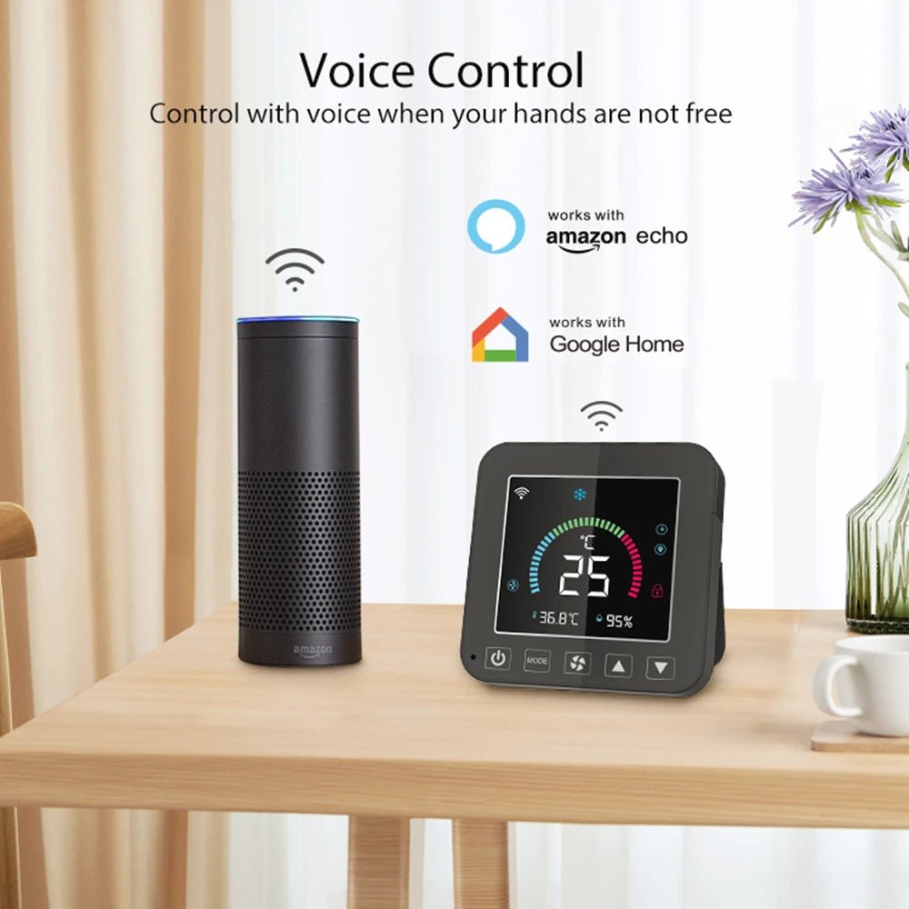 Smart WiFi IR Thermostaat met LCD-touchscreen, temperatuur- en vochtigheidssensor voor smart home
