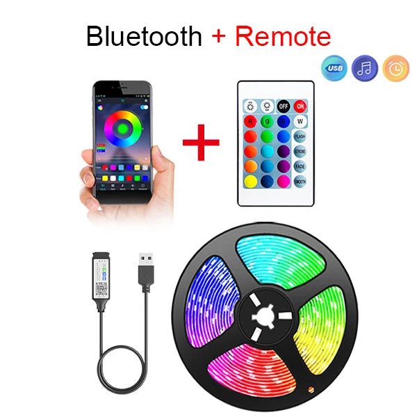 Bluetooth RGB LED Strip met USB aansluiting voor TV, gaming setup en slaapkamerverlichting