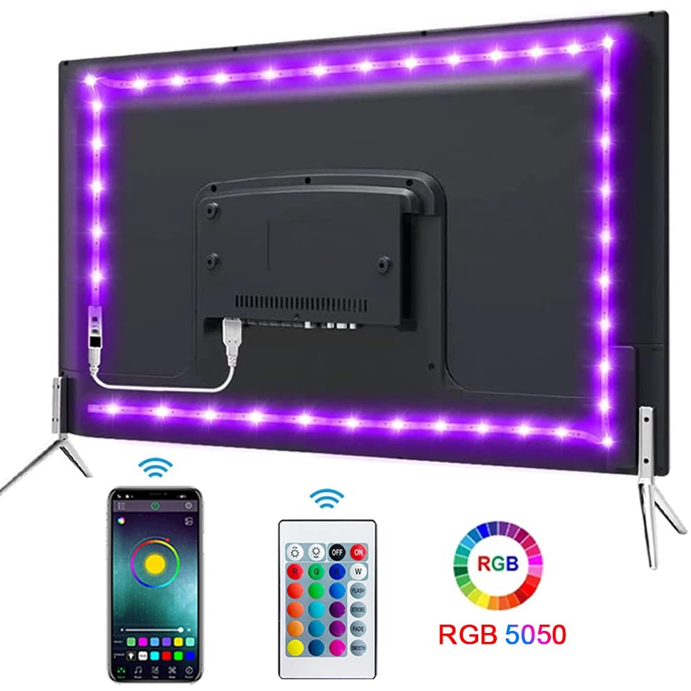 Bluetooth RGB LED Strip met USB aansluiting voor TV, gaming setup en slaapkamerverlichting