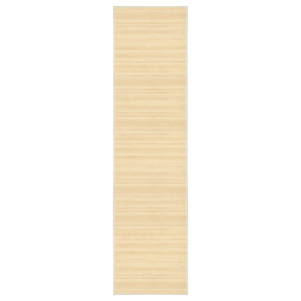 Bruin bamboe vloerkleed van 80x200 cm met antislip onderzijde voor woonkamer, hal of keuken