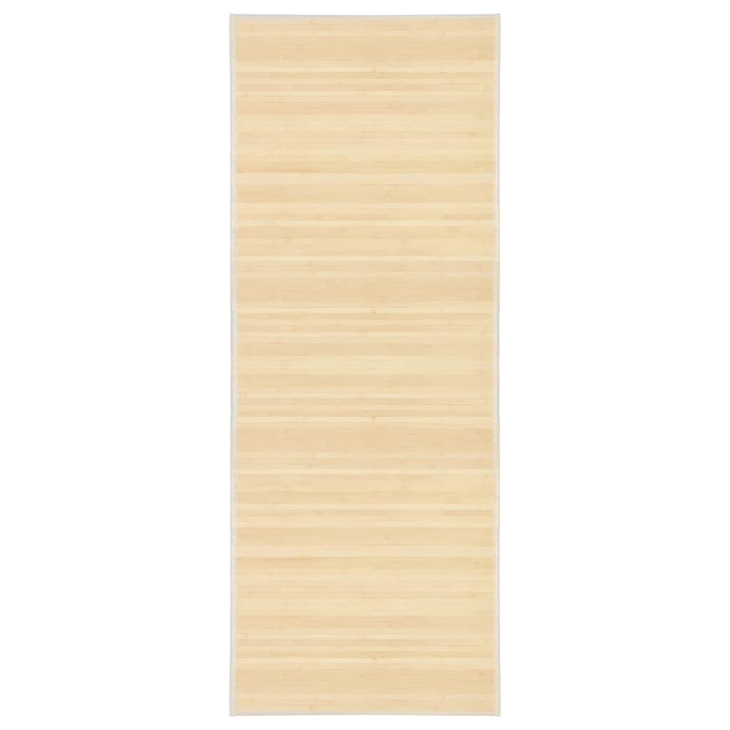 Bruin bamboe vloerkleed van 80x200 cm met antislip onderzijde voor woonkamer, hal of keuken