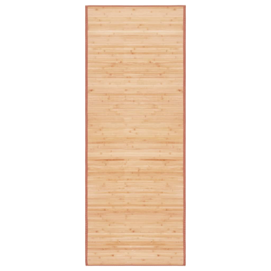 Bruin bamboe vloerkleed van 80x200 cm met antislip onderzijde voor woonkamer, hal of keuken