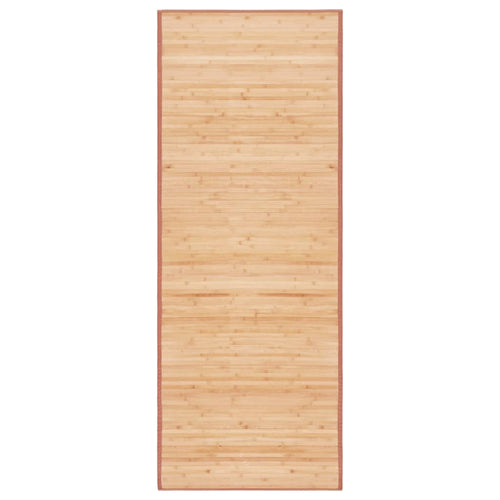 Bruin bamboe vloerkleed van 80x200 cm met antislip onderzijde voor woonkamer, hal of keuken
