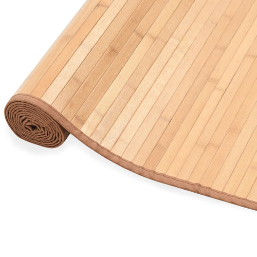 Bruin bamboe vloerkleed van 80x200 cm met antislip onderzijde voor woonkamer, hal of keuken