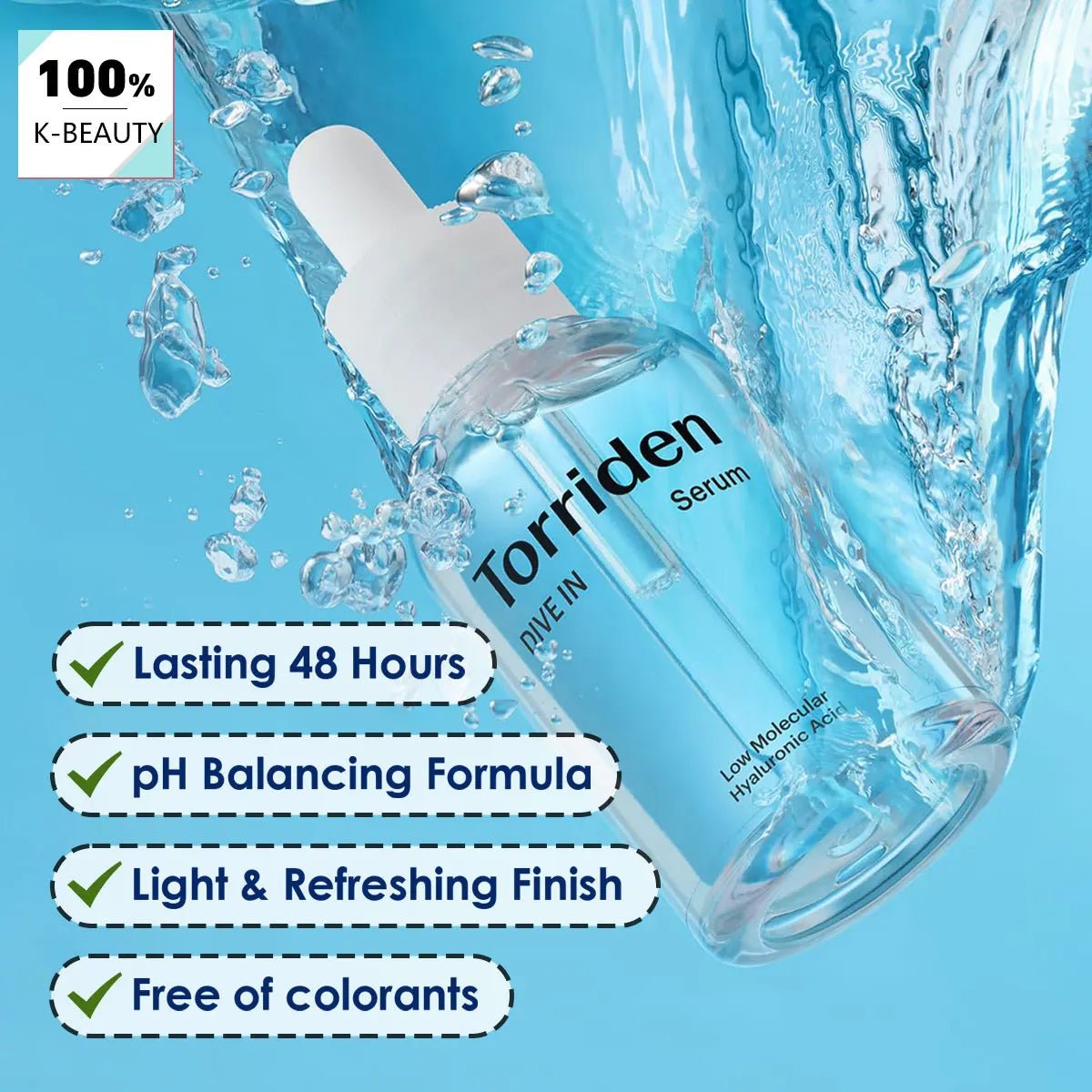 Torriden DIVE-IN Low-Molecular Hyaluronic Acid Serum 50ml,Refreshing & Non-Sticky,Korean Skincare,K-Beauty,Korean Makeup - Spotlights shopping
