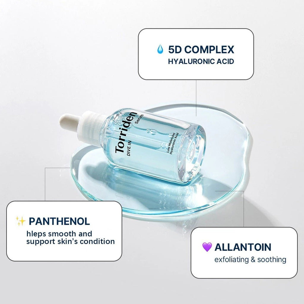 Torriden DIVE-IN Hyaluronic Acid Serum 50 ml met laagmoleculair hyaluronzuur voor dagelijkse hydratatie