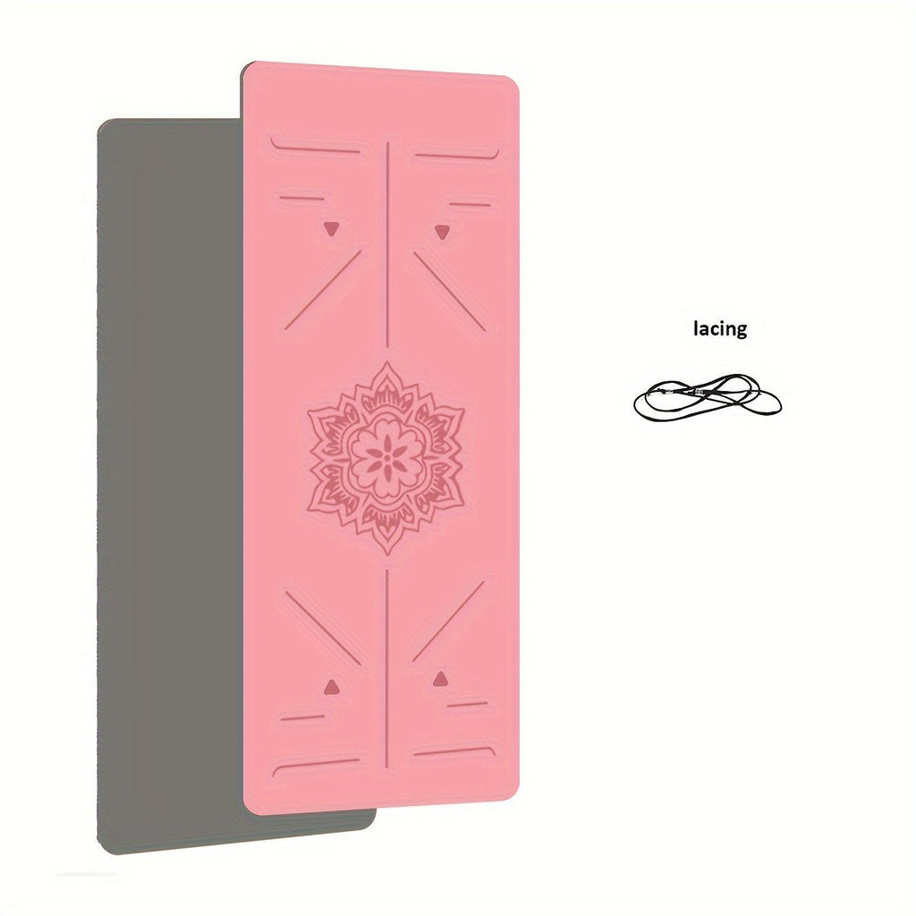 TPE yogamat met antislip oppervlak en lichaamsuitlijningsmarkeringen voor yoga, Pilates en fitness in diverse kleuren