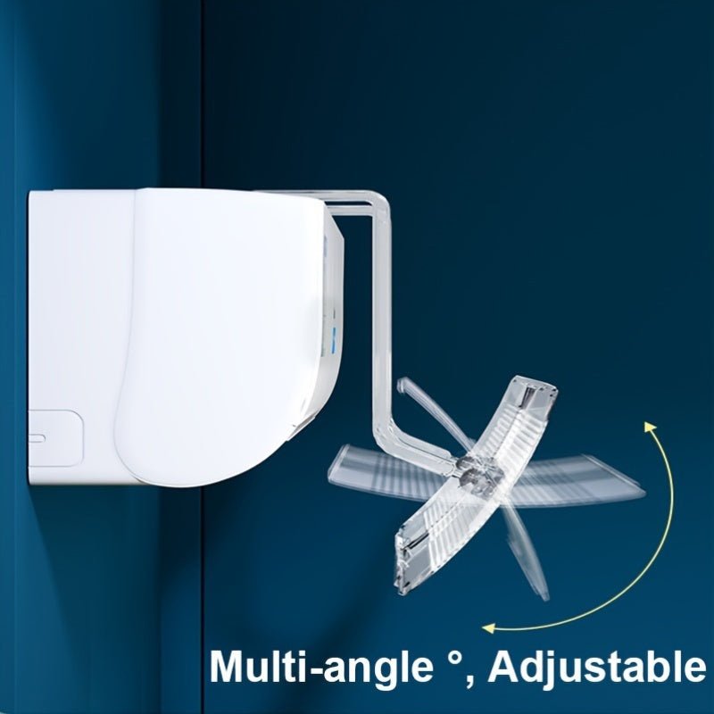 Transparant airconditioner windscherm met verstelbare luchtdeflector en telescopische bevestiging zonder boren