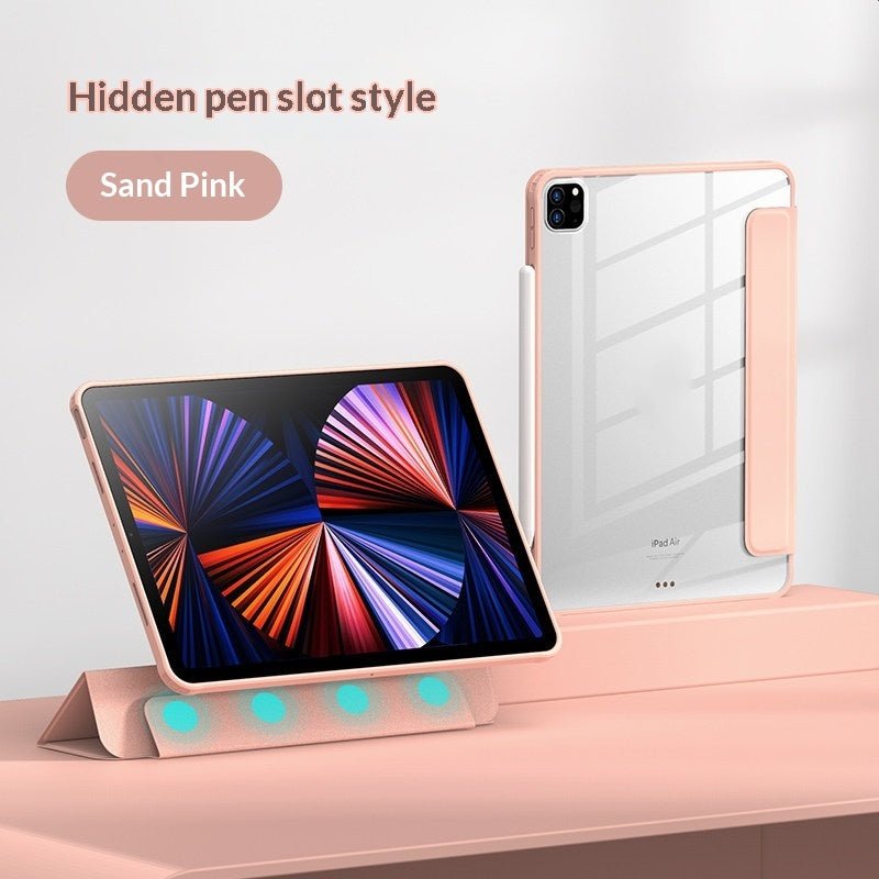 Transparante magnetische iPad beschermhoes met geïntegreerde Pencil houder voor diverse iPad modellen