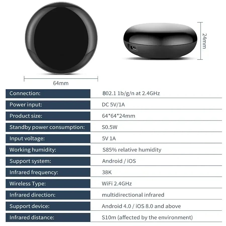 Universele WiFi IR afstandsbediening voor smart home, televisie en airconditioner