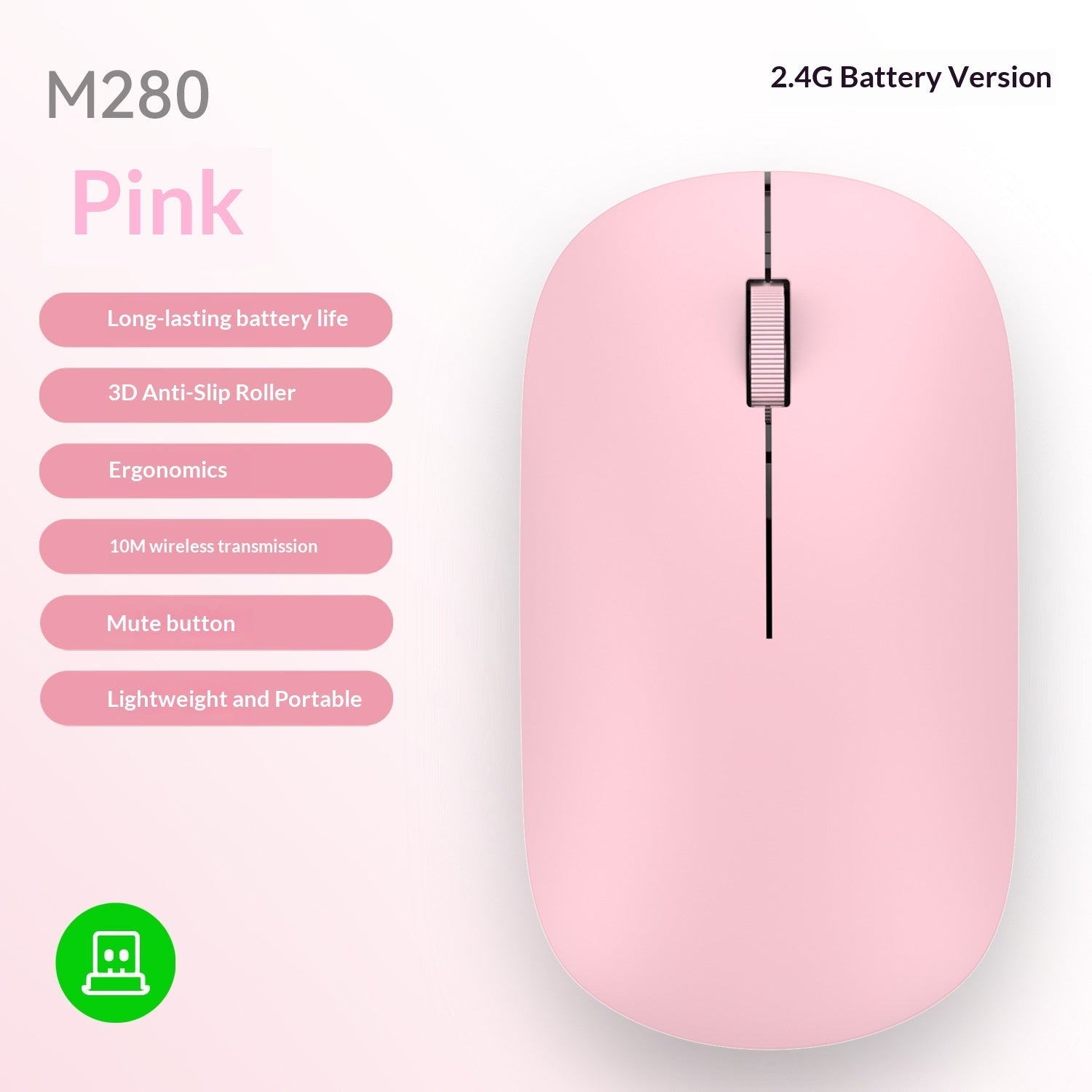 Ultra dunne Bluetooth draadloze muis met Dual-Mode Bluetooth en 2.4GHz USB-verbinding
