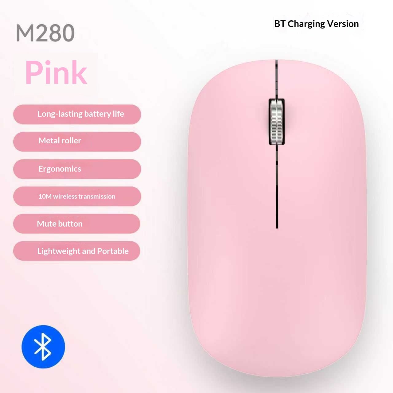 Ultra dunne Bluetooth draadloze muis met Dual-Mode Bluetooth en 2.4GHz USB-verbinding