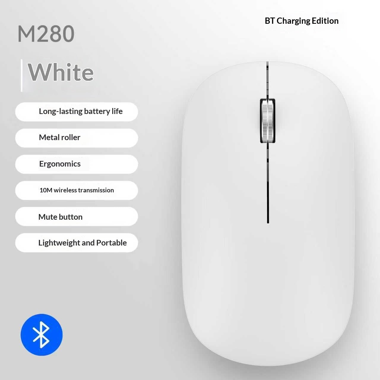 Ultra dunne Bluetooth draadloze muis met Dual-Mode Bluetooth en 2.4GHz USB-verbinding