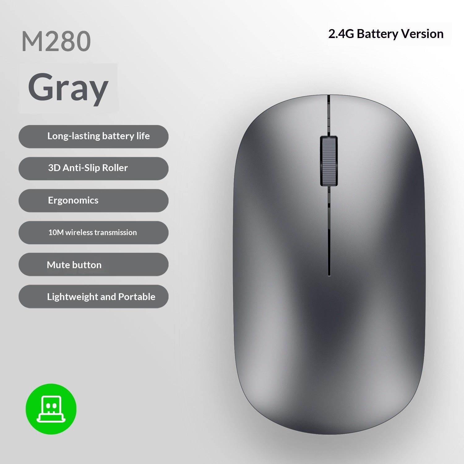 Ultra dunne Bluetooth draadloze muis met Dual-Mode Bluetooth en 2.4GHz USB-verbinding