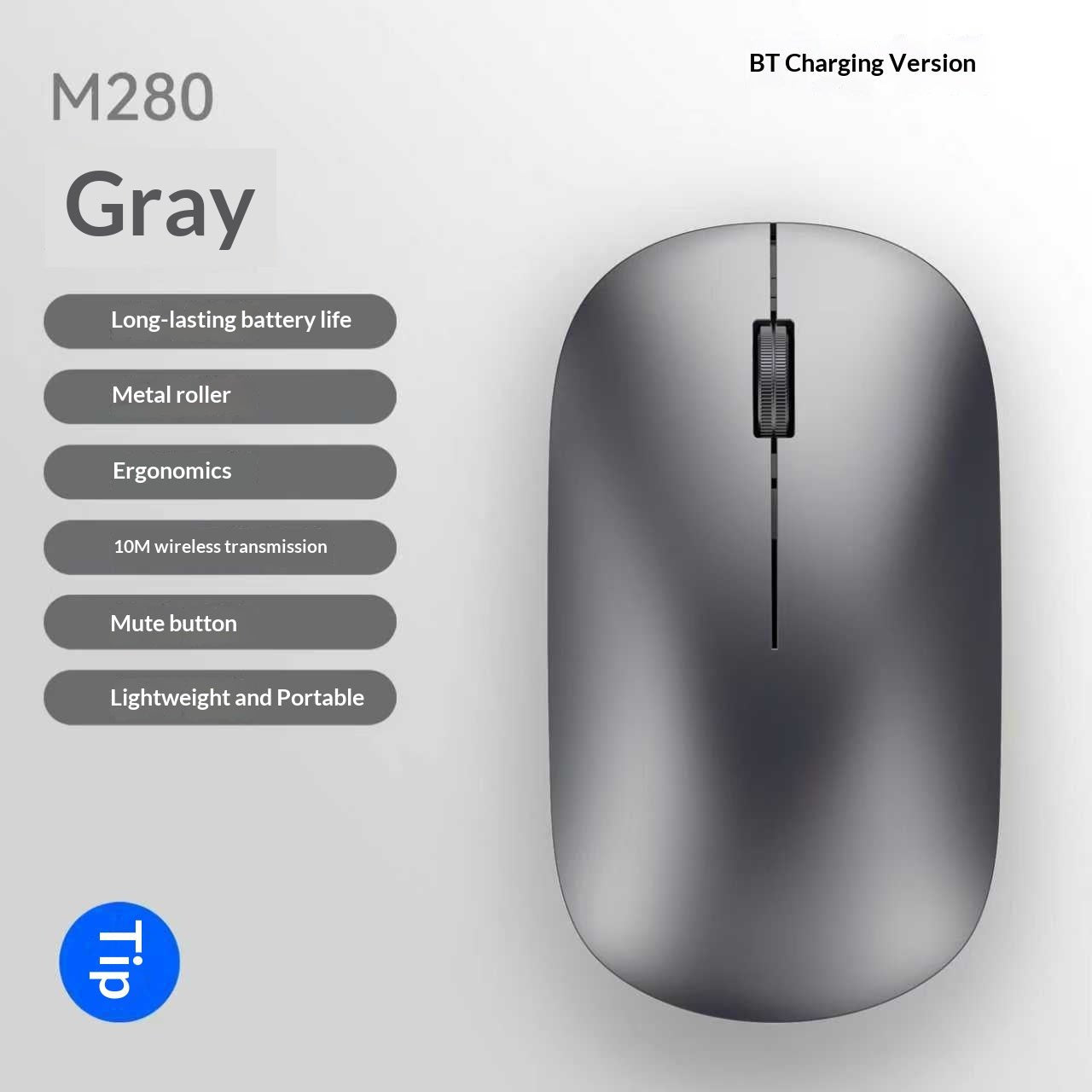 Ultra dunne Bluetooth draadloze muis met Dual-Mode Bluetooth en 2.4GHz USB-verbinding