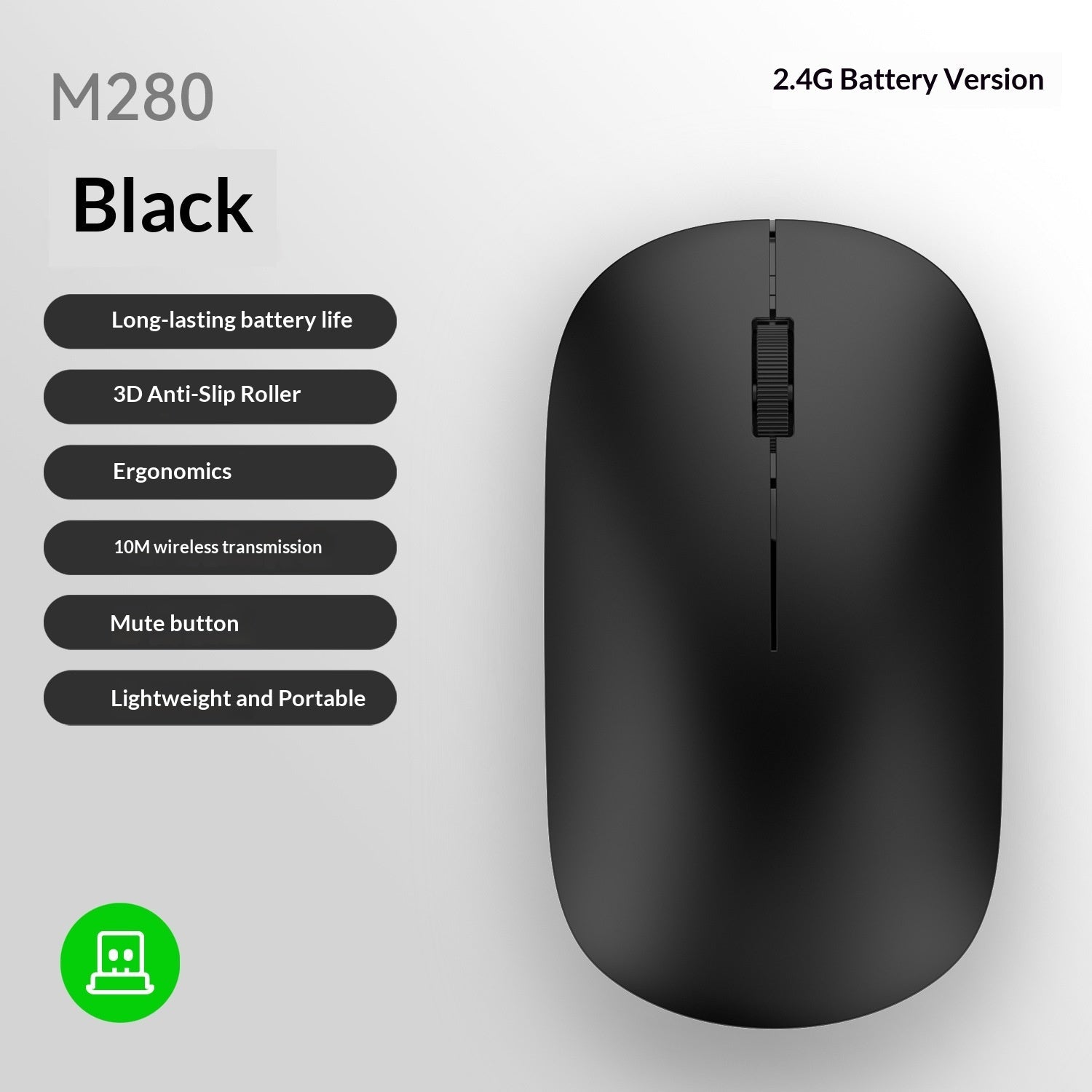Ultra dunne Bluetooth draadloze muis met Dual-Mode Bluetooth en 2.4GHz USB-verbinding