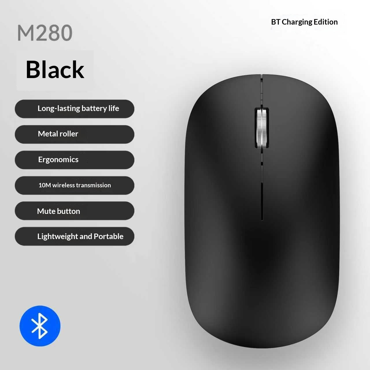 Ultra dunne Bluetooth draadloze muis met Dual-Mode Bluetooth en 2.4GHz USB-verbinding