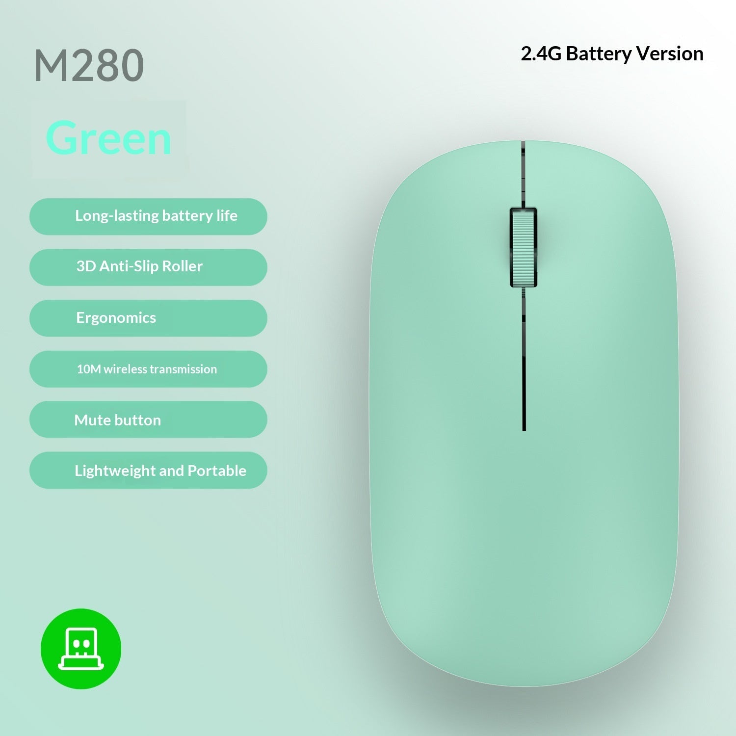 Ultra dunne Bluetooth draadloze muis met Dual-Mode Bluetooth en 2.4GHz USB-verbinding