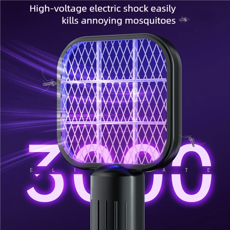 USB Oplaadbare Elektrische Vliegenmepper met UV Muggenlamp – Muggenracket voor Binnen & Buiten