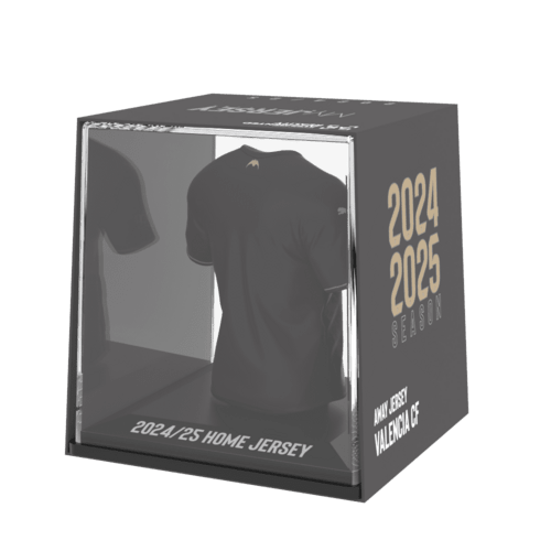 Valencia CF My Jersey 2024/2025 Away officieel gelicentieerd mini voetbalshirt met display case en AR