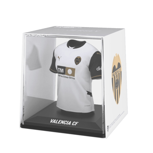 Valencia CF My Jersey 2024/2025 Home officieel gelicentieerd mini voetbalshirt met display case en AR