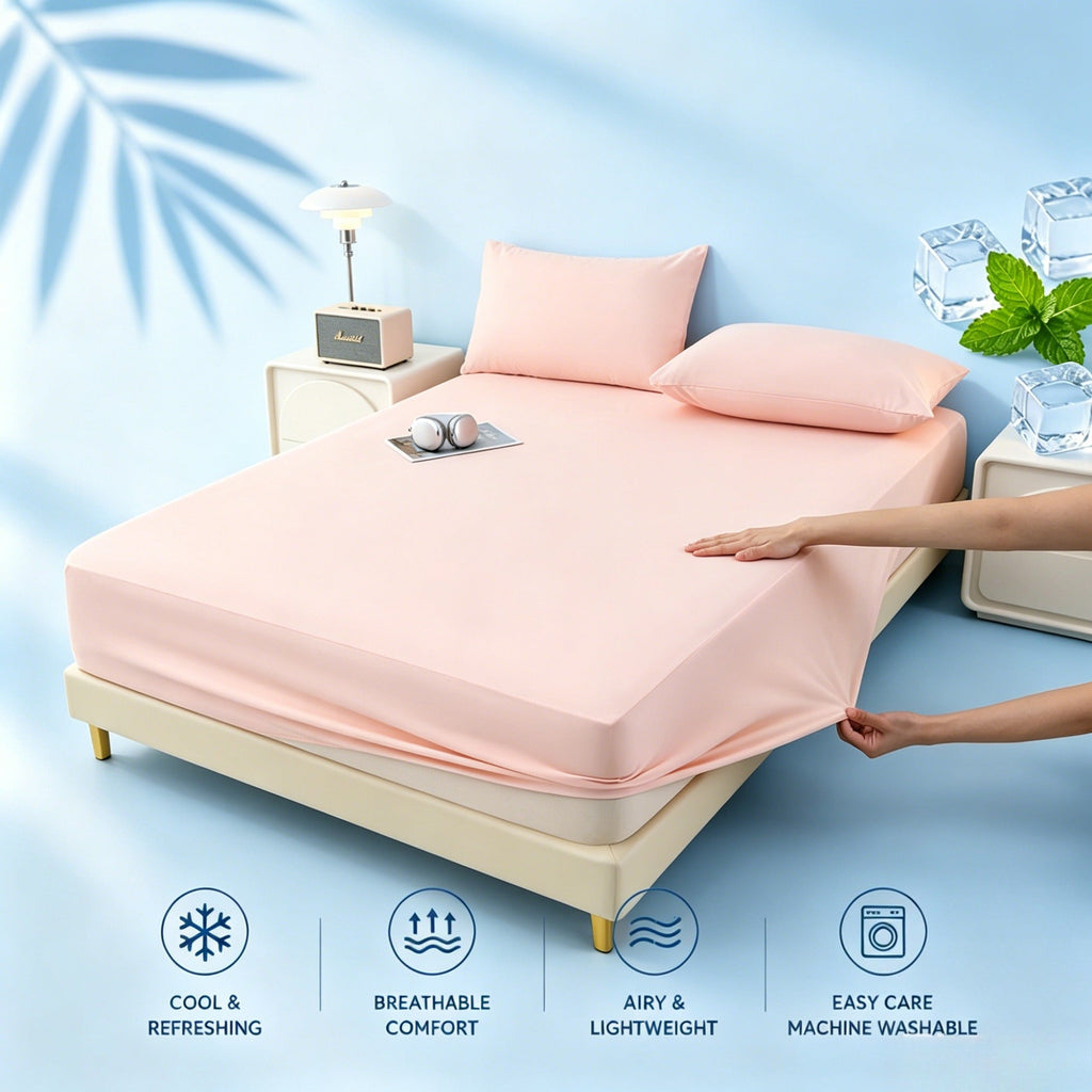 Verkoelend hoeslaken van ijszijde met 360° elastische pasvorm voor een fris en comfortabel bed