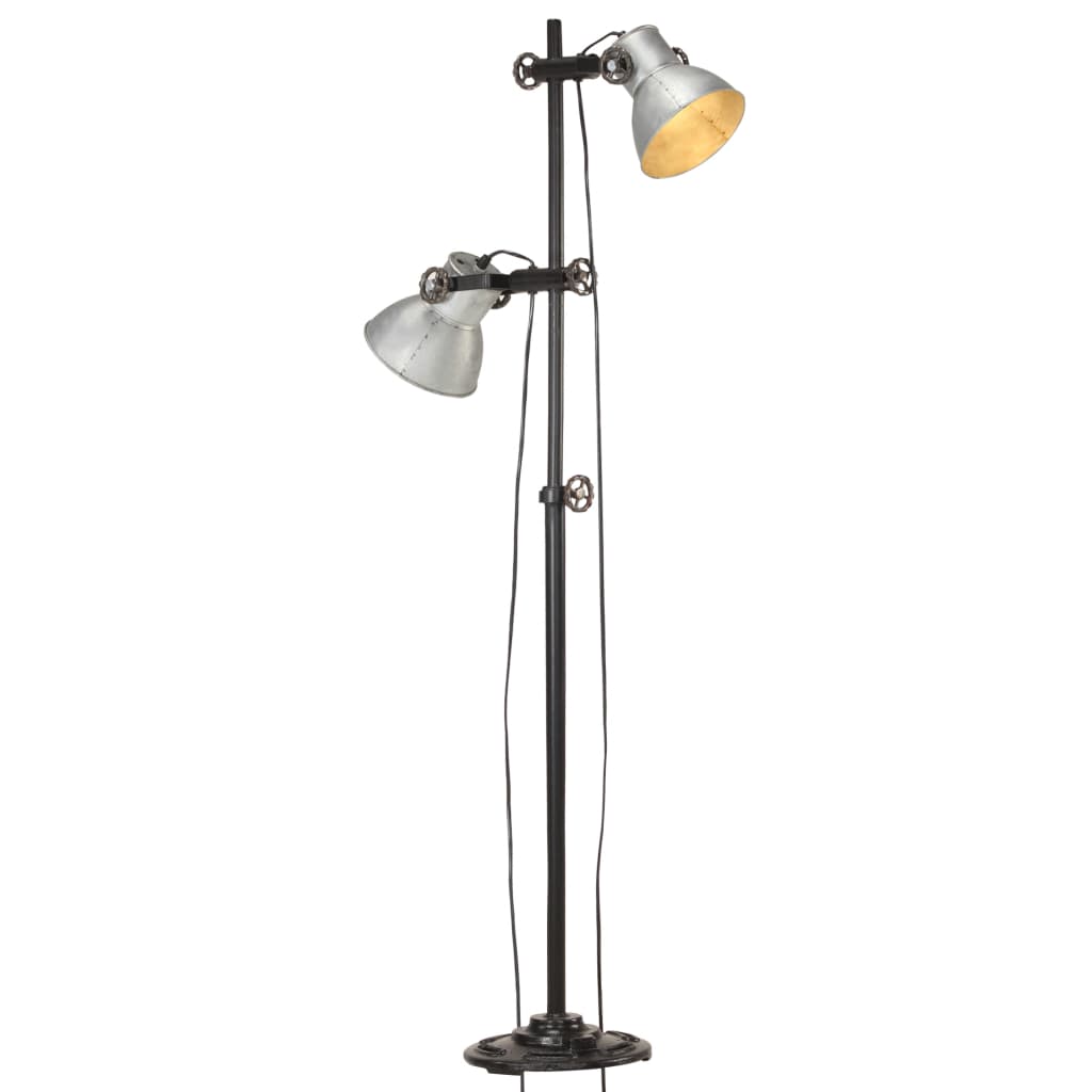 Industriële vloerlamp met twee verstelbare handgeschilderde metalen lampenkappen