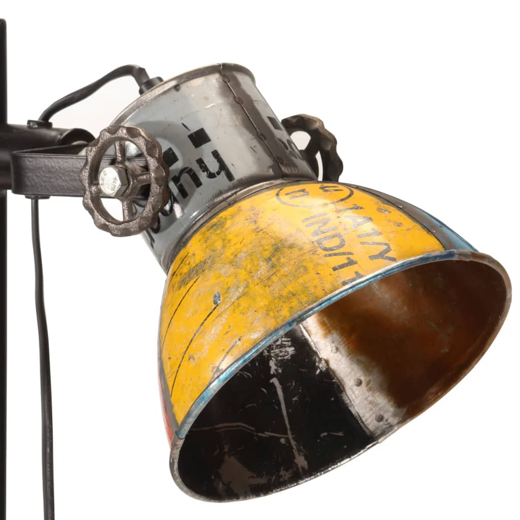 Industriële vloerlamp met twee verstelbare handgeschilderde metalen lampenkappen