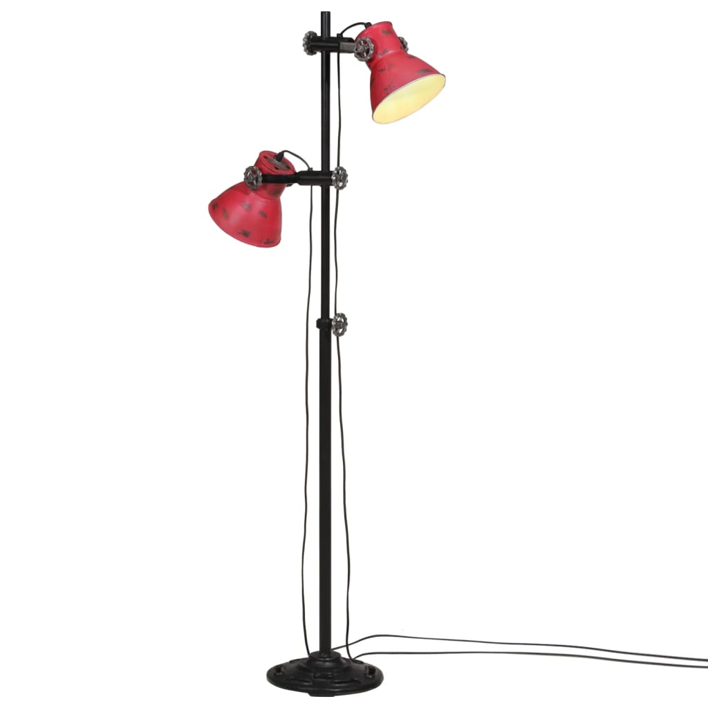 Industriële vloerlamp met twee verstelbare handgeschilderde metalen lampenkappen