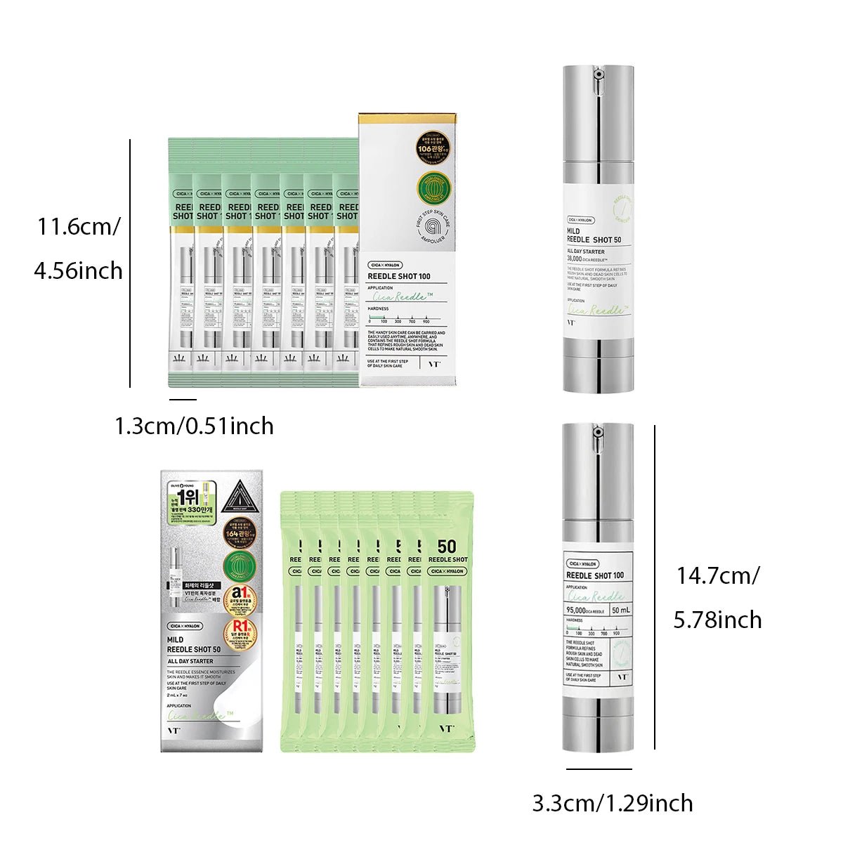VT COSMETICS CICA Reedle Shot,Multi-Size Options,Centella Asiatica,Intense Hydration,Korean Skincare,K-Beauty,Korean Makeup - Spotlights shopping