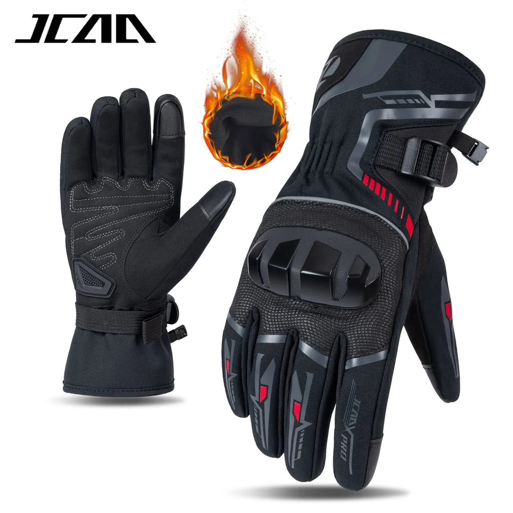 Waterdichte winter motorhandschoenen met touchscreen en knokkelbescherming